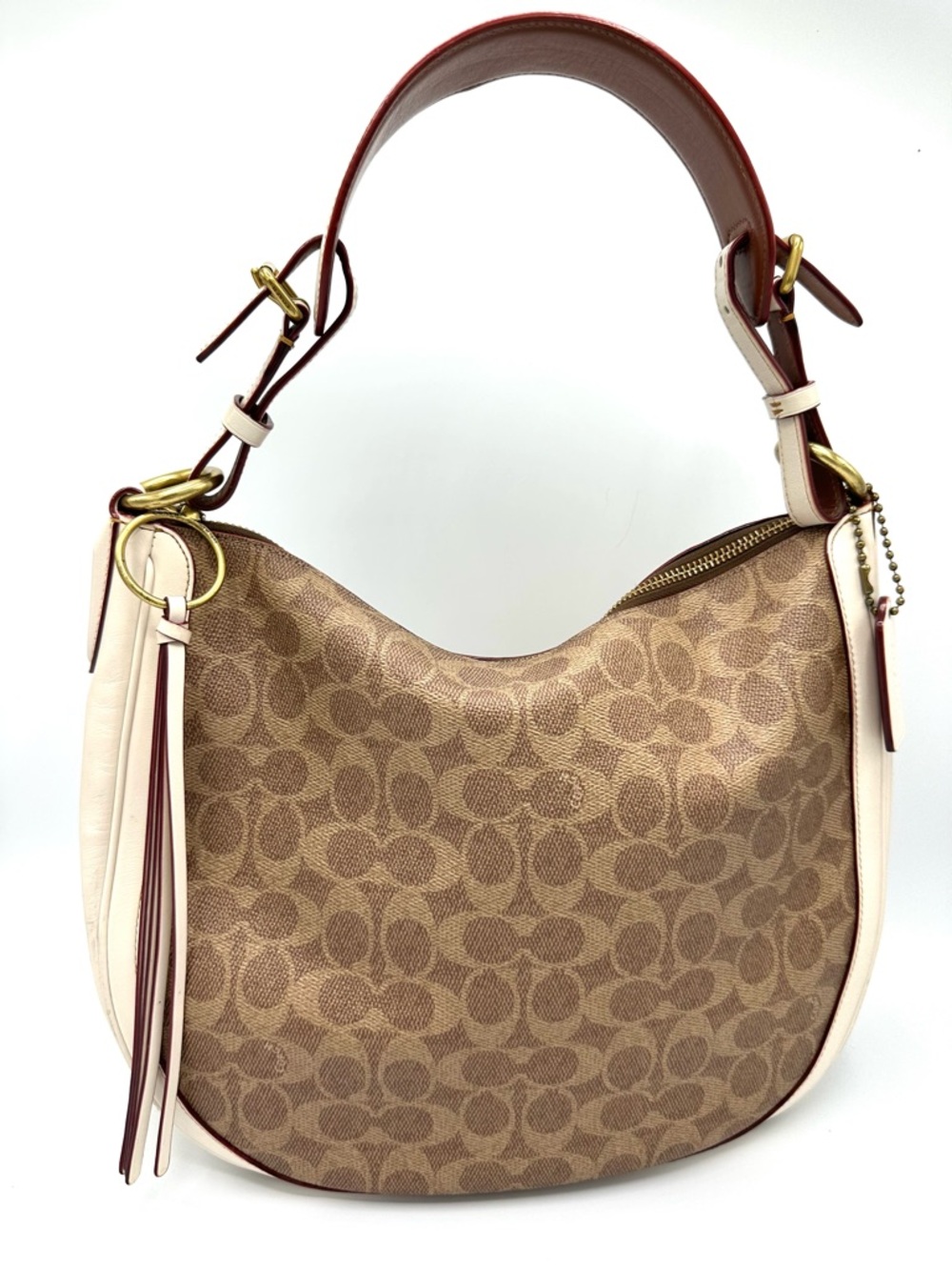 Coach Sutton Hobo Bag – Signature Coated Canvas with Chalk Leather Trim - Picture 2 of 9